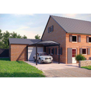 Breite: 3,50 m | ALU Carport / Bogendach mit Stegplatten (Tiefe wählbar)