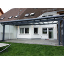 Breite: 3,00 m | TCC Terrassenüberdachung mit Überstand VSG–Glas 8,76 mm (Tiefe wählbar)