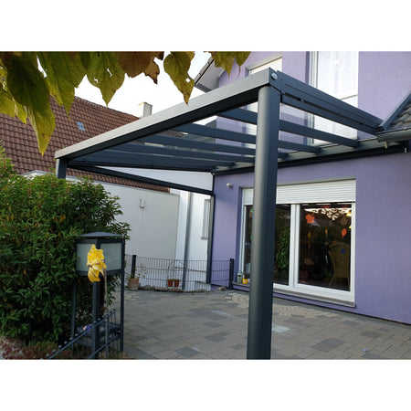Breite: 6,00 m | TCC Terrassenüberdachung mit VSG–Glas 8,76 mm (Tiefe wählbar)
