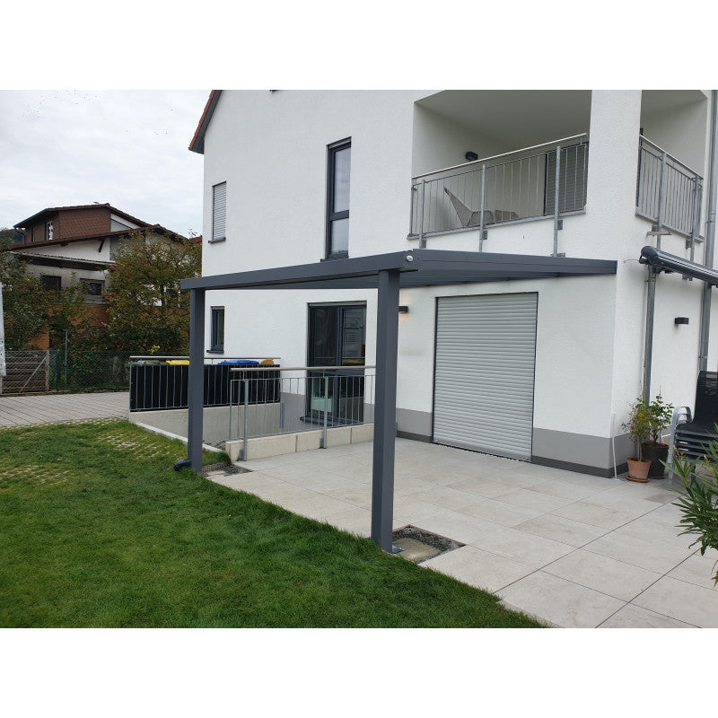 Breite: 6,00 m | TCC Terrassenüberdachung mit VSG–Glas 8,76 mm (Tiefe wählbar)