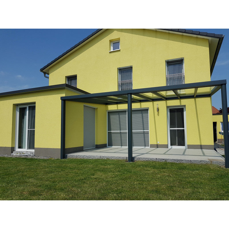 Breite: 6,00 m | TCC Terrassenüberdachung mit VSG–Glas 8,76 mm (Tiefe wählbar)