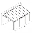 Breite: 5,00 m | TCC Terrassenüberdachung mit VSG–Glas 8,76 mm (Tiefe wählbar)