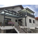 Breite: 5,00 m | TCC Terrassenüberdachung mit Überstand Stegplatten (Tiefe wählbar)