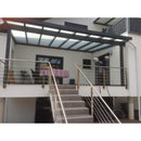 Breite: 5,00 m | TCC Terrassenüberdachung mit Überstand Stegplatten (Tiefe wählbar)