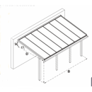 Breite: 7,00 m | TCC Terrassenüberdachung mit Überstand Stegplatten (Tiefe wählbar)