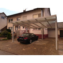 Breite: 5,00 m | ALU Carport / Flachdach mit Stegplatten (Tiefe wählbar)